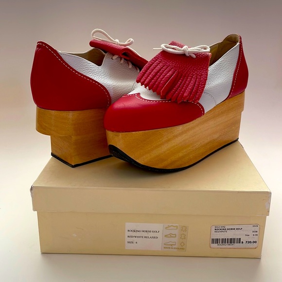 Vivienne Westwood Shoes - VIVIENNE WESTWOOD GOLD LABEL RED WHITE ROCKING HORSE GOLF SS09 NWT IT39 US8.5
